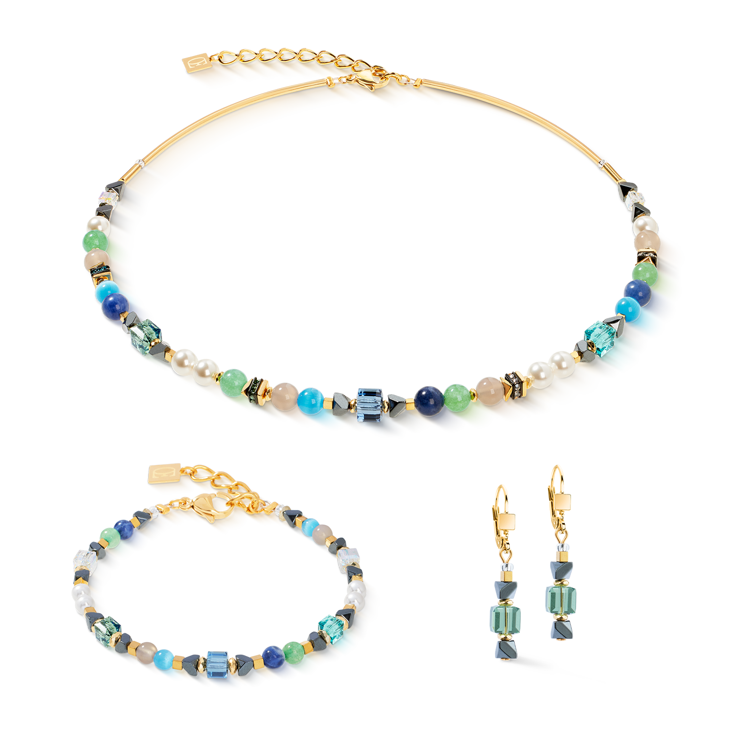 Bracelet Precious Shape Mix vert-turquoise