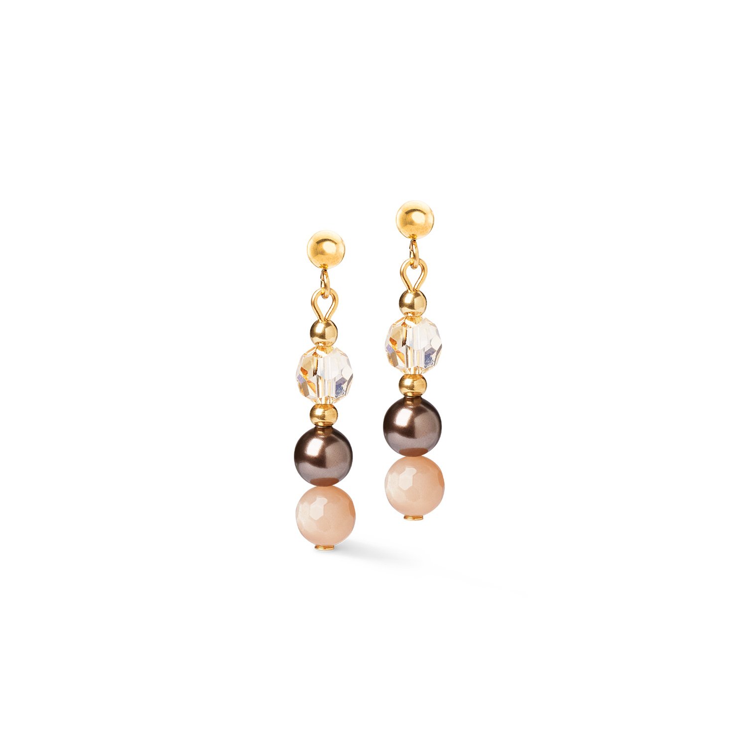 Boucles d'oreilles Precious Elysia or-marron