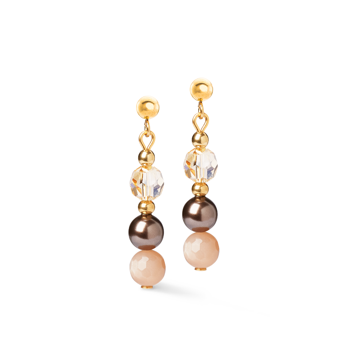 Boucles d'oreilles Precious Elysia or-marron