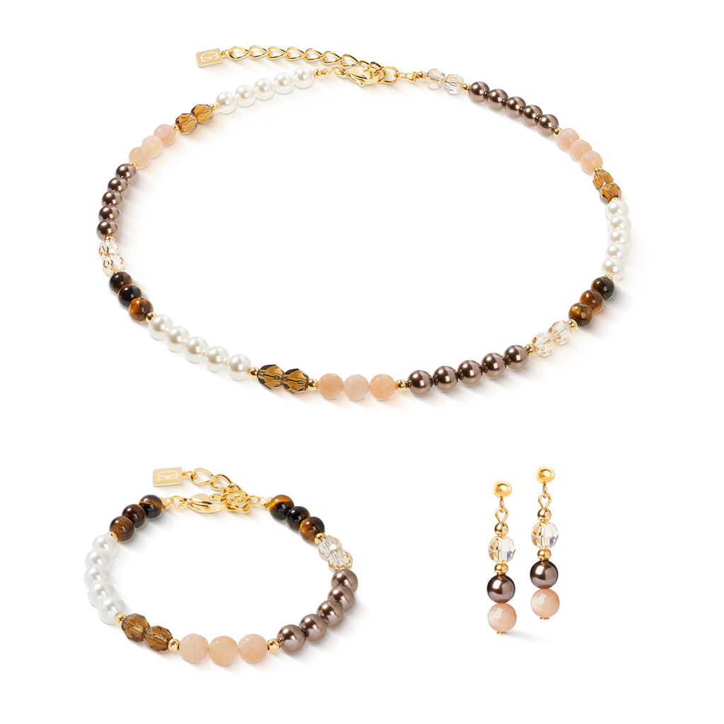 Boucles d'oreilles Precious Elysia or-marron