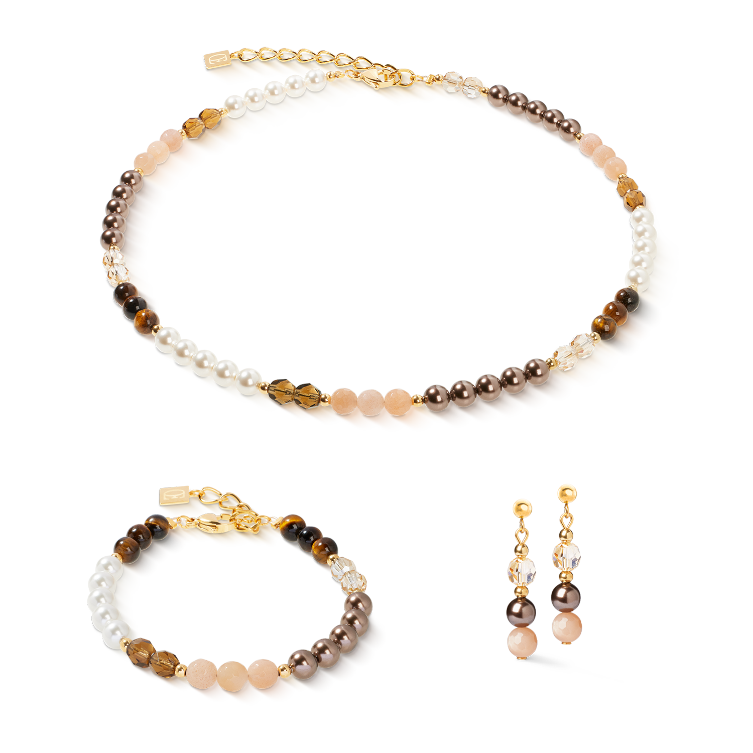 Boucles d'oreilles Precious Elysia or-marron