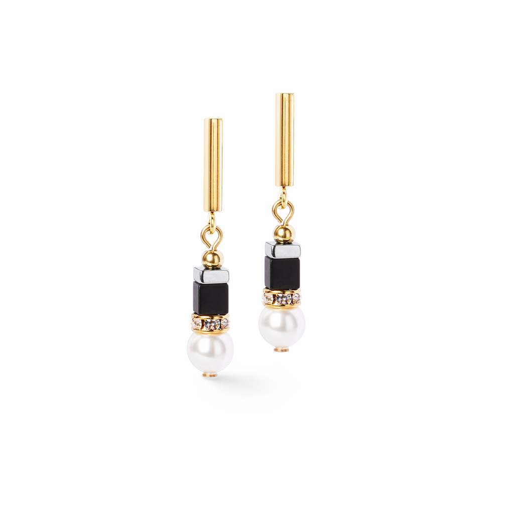 Boucles d'oreilles Precious Fusion Offset black-pearl