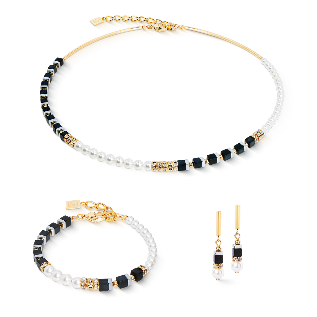 Boucles d'oreilles Precious Fusion Offset black-pearl
