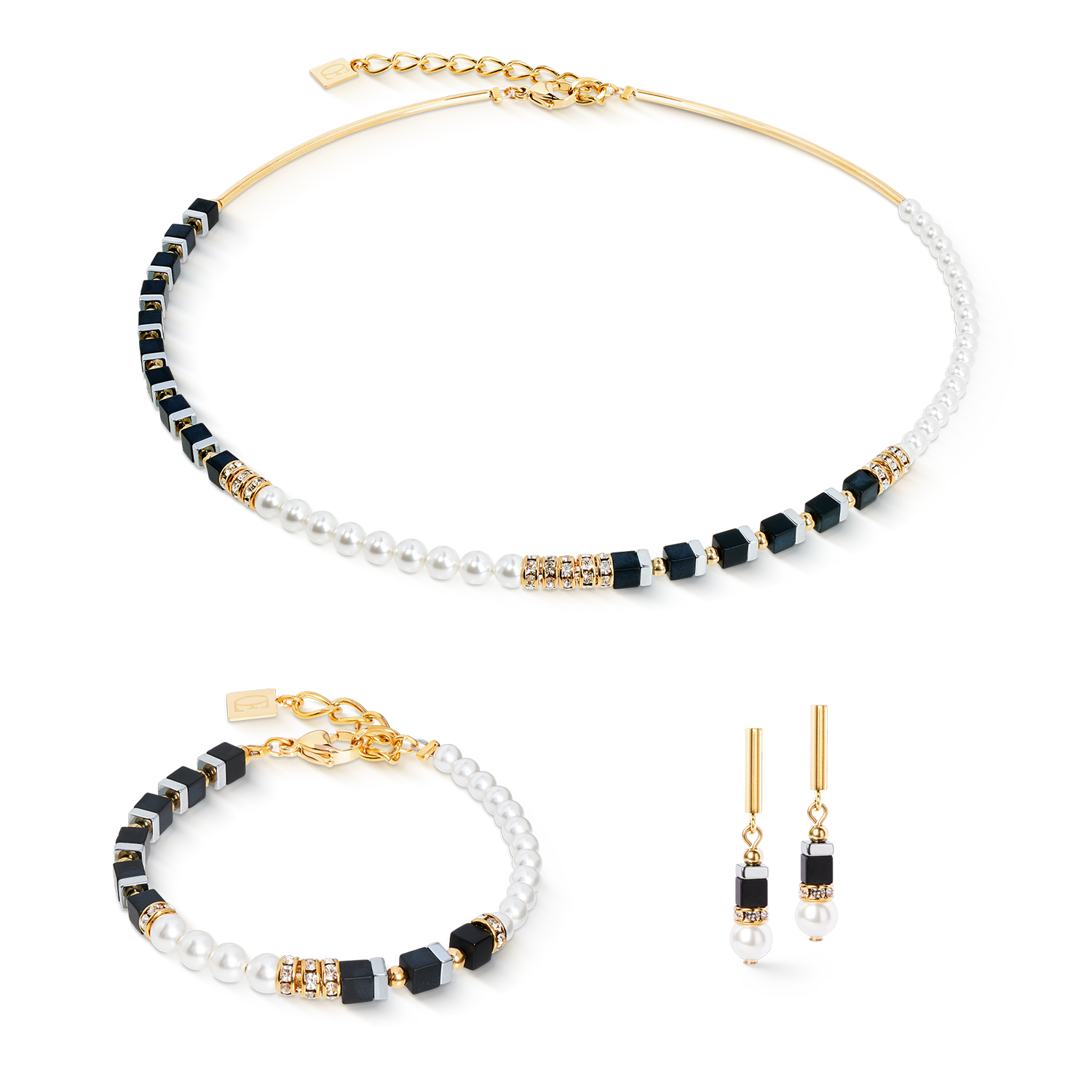 Boucles d'oreilles Precious Fusion Offset black-pearl