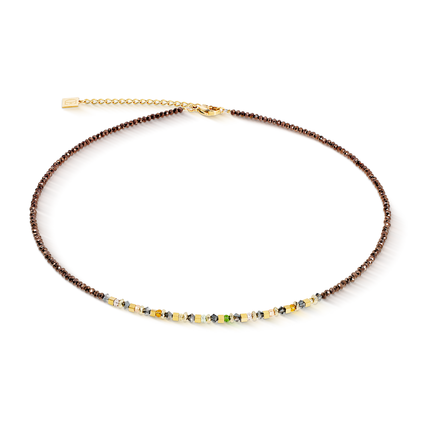 Collier golden Whisper marron-olive
