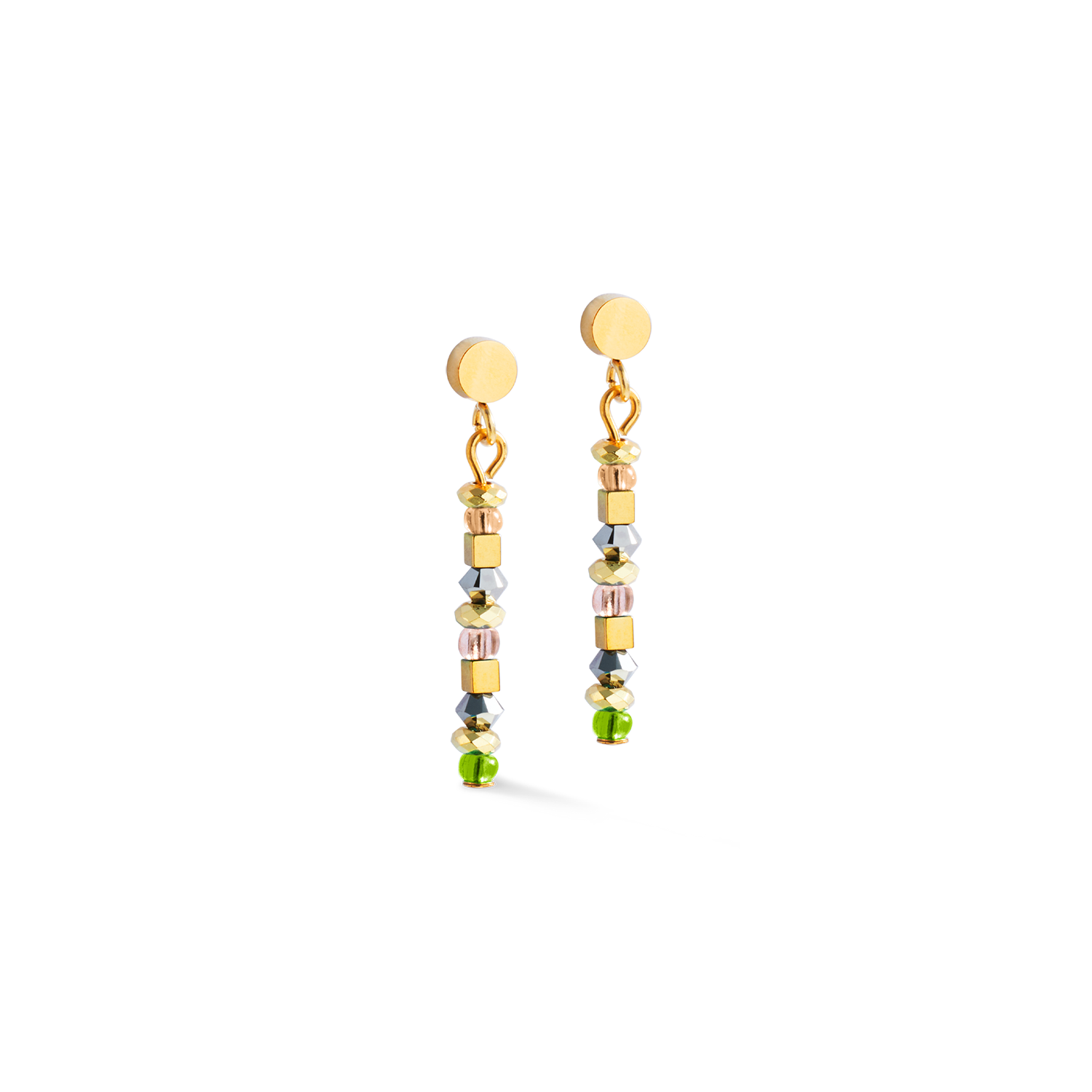 Boucles d'oreilles golden Whisper marron-olive