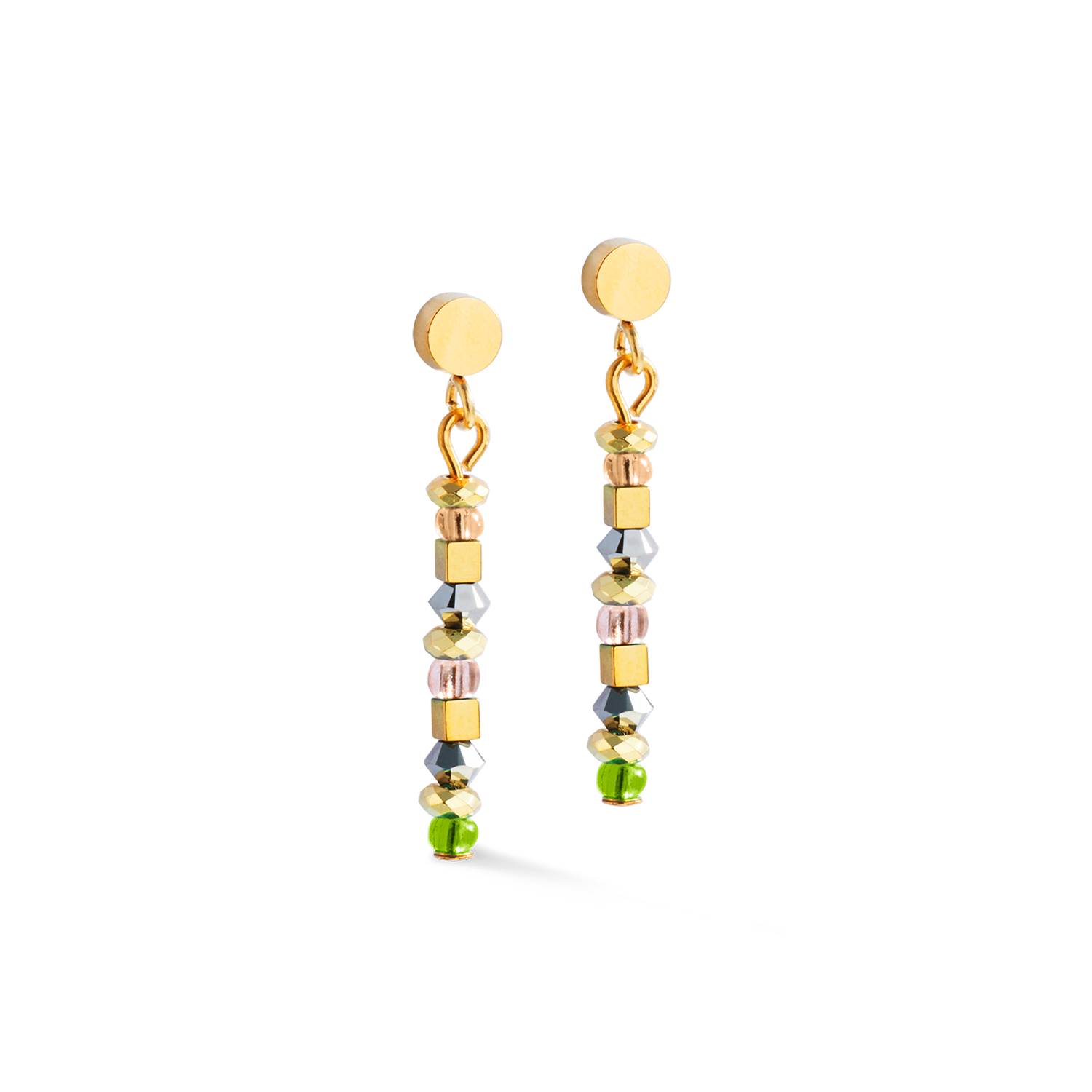 Boucles d'oreilles golden Whisper marron-olive