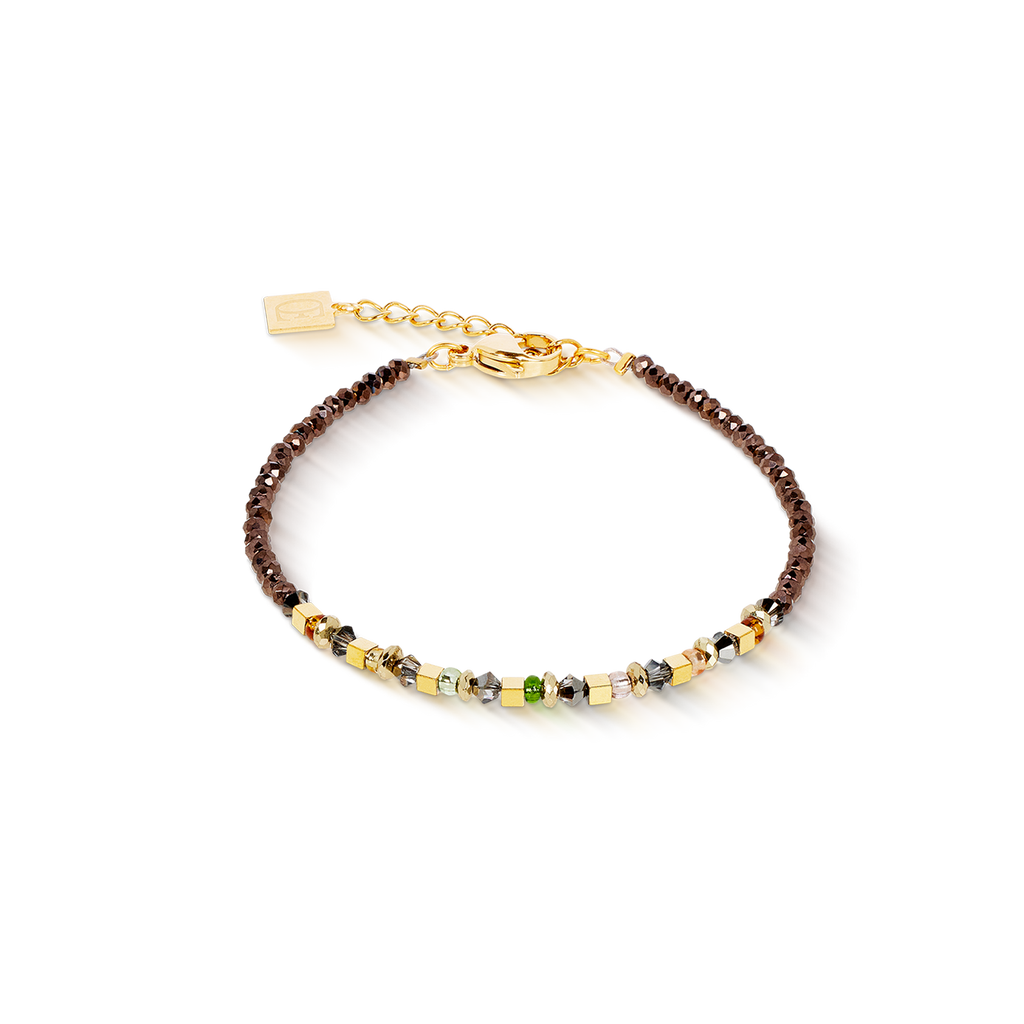 Bracelet golden Whisper marron-olive