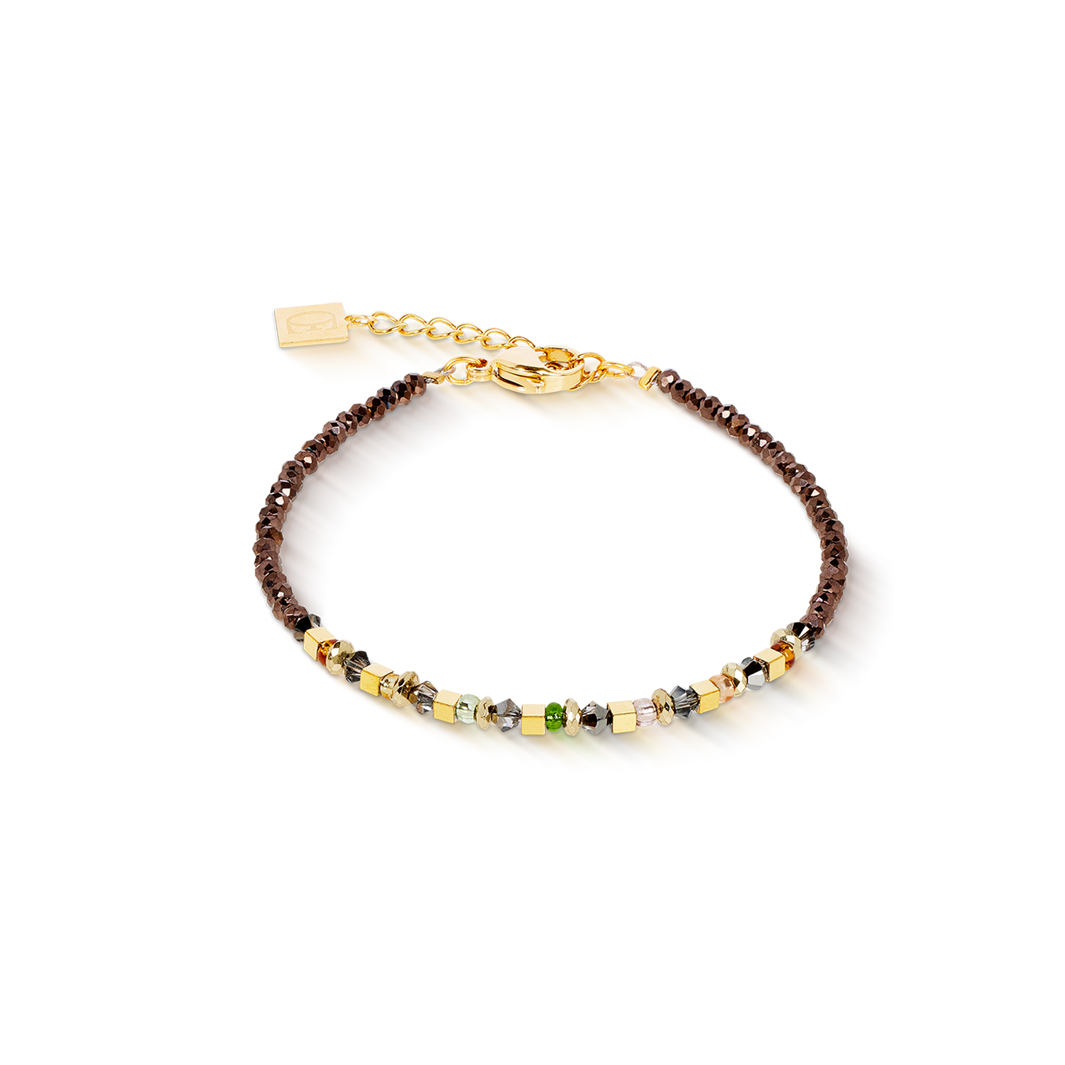 Bracelet golden Whisper marron-olive