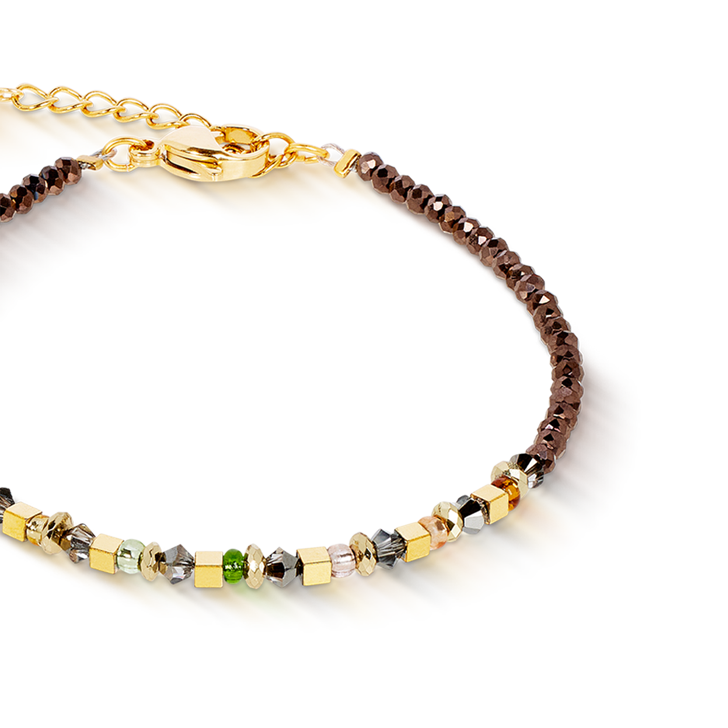 Bracelet golden Whisper marron-olive