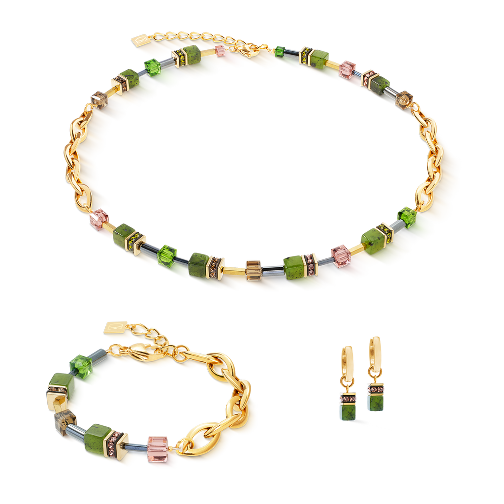 Collier GeoCUBE® Chunky Chain or-vert