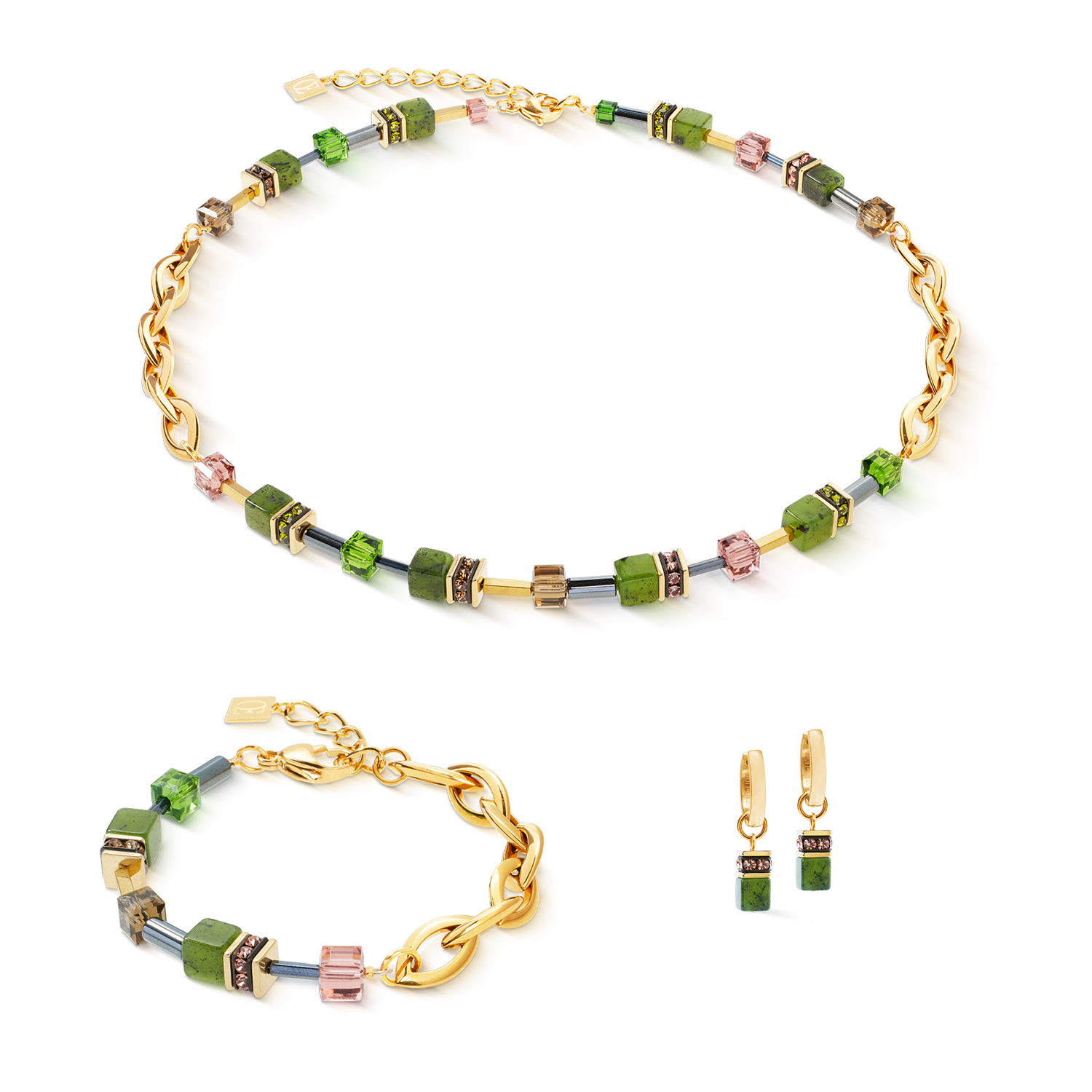 Bracelet GeoCUBE® Chunky Chain or-vert